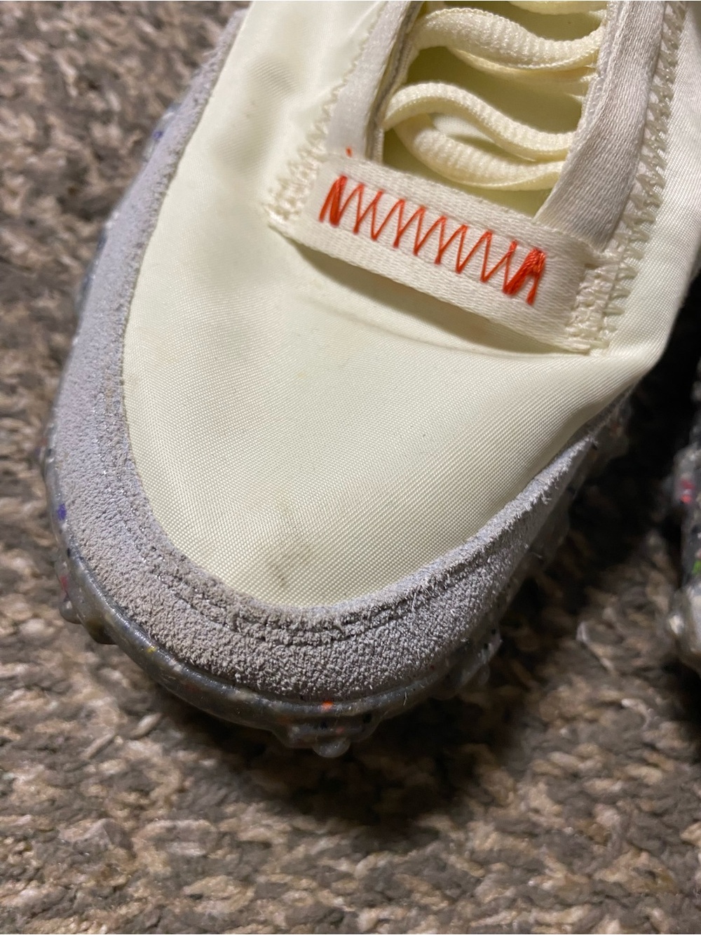Nike Cream Sneakers with Grey Swoosh & Orange Accents - Picture 3 of 5
